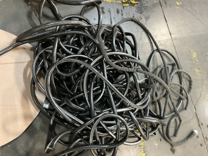 Condition photo showing As Is for neverkink teknor apex 5/8-in x 100-ft heavy-duty kink free vinyl gray coiled hose