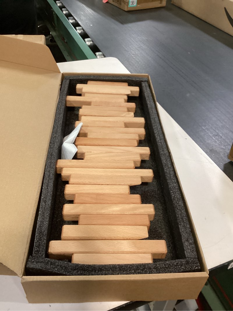 Condition photo showing Good Condition for DESAINOPH® Wooden Coat Rack Wall Mounted Sticks Multi Rack Solid Handmade Natural Wood Artwork with 5 Flip-Down Unique Modern Hooks for Coats Bag Hat Umbrella