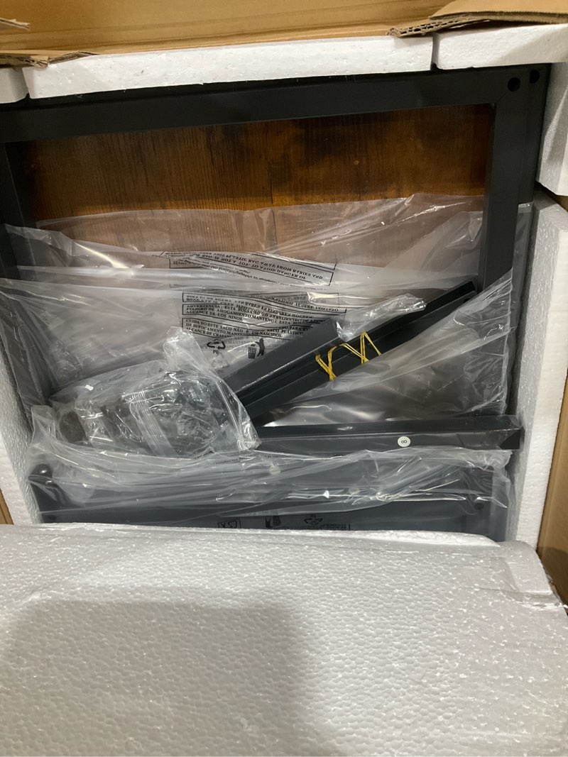 Condition photo showing As Is for 20 gallon aquarium stand with power outlets fish tank stand with 3 drawers metal frame heavy duty reptile tank stand with 3-tier storage shelves,left/right assembly, adjustment height brown
