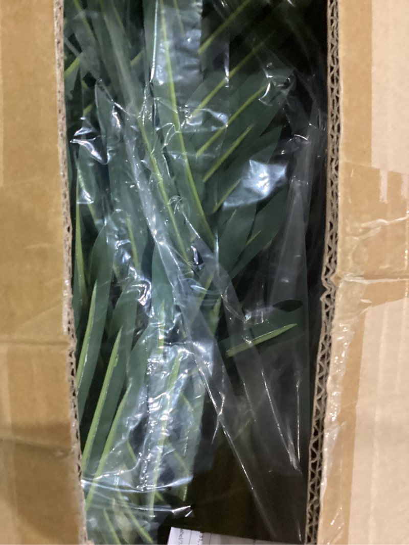 Condition photo showing New/Like New for nearly natural 6.5ft artificial golden cane palm tree, lifelike silk indoor palm with three textured trunks flexible fronds nursery planter, low maintenance triple stalk 6ft 6in 1
