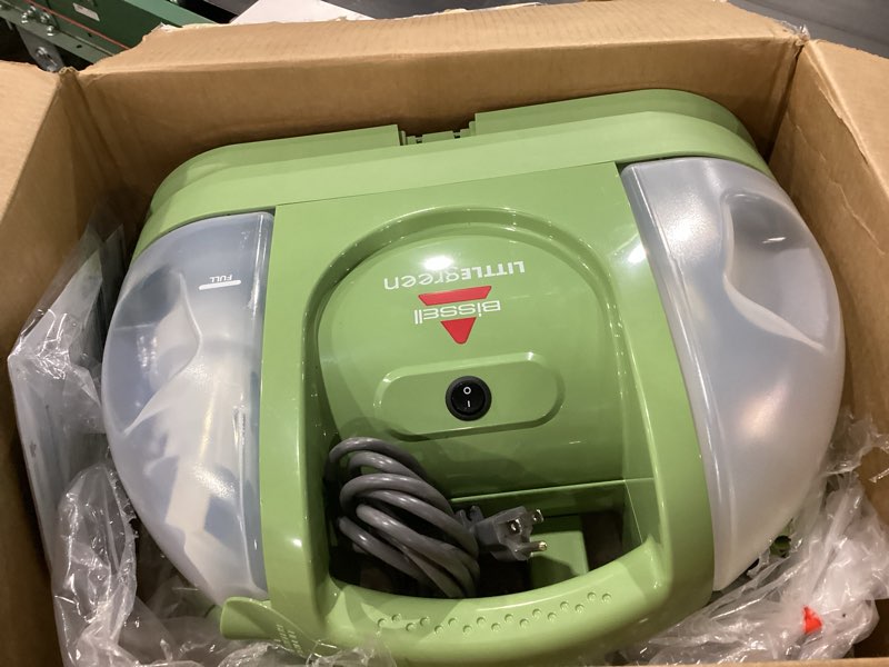Condition photo showing As Is for NOT TESTED BISSELL Little Green Multi-Purpose Portable Carpet and Upholstery Cleaner, Car and Auto Detailer, with Exclusive Specialty Tools, Green, 1400B