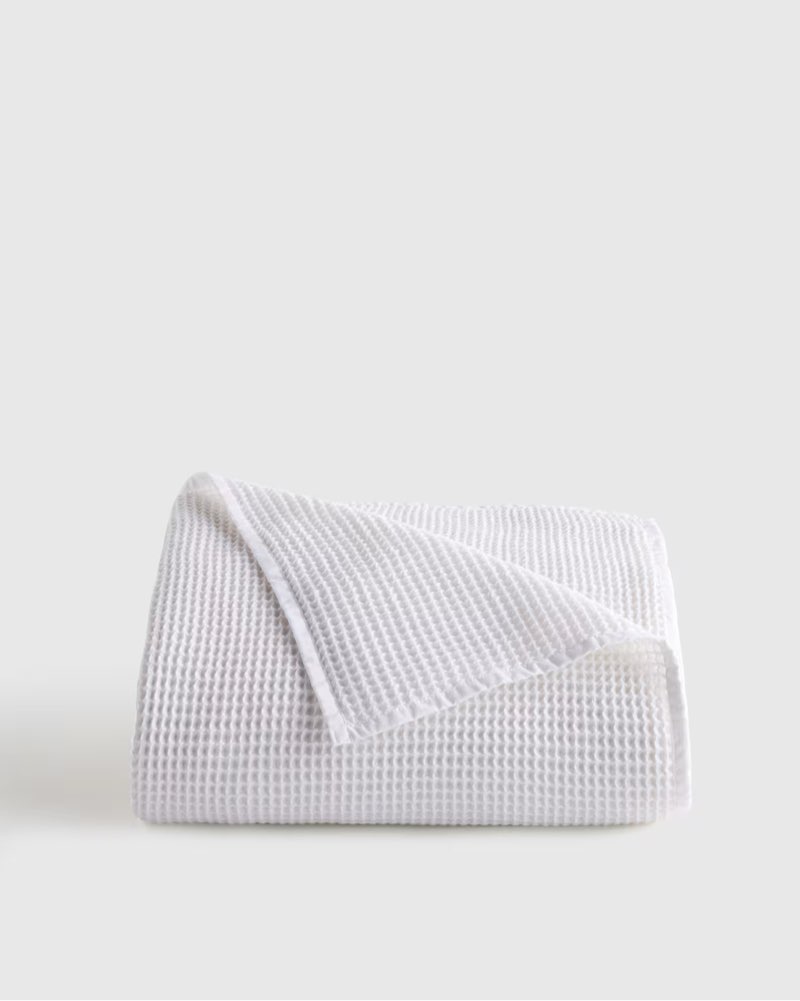 quince organic waffle bed blanket queen white