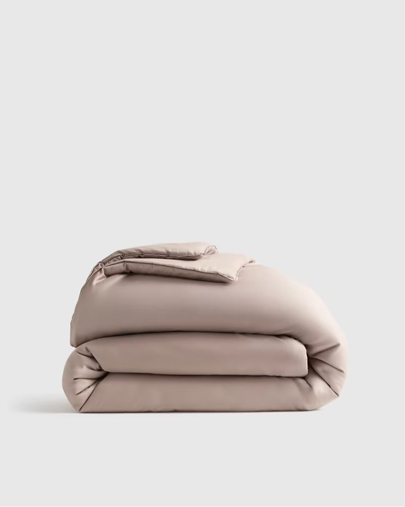 quince organic cotton sateen comforter color: stone size king