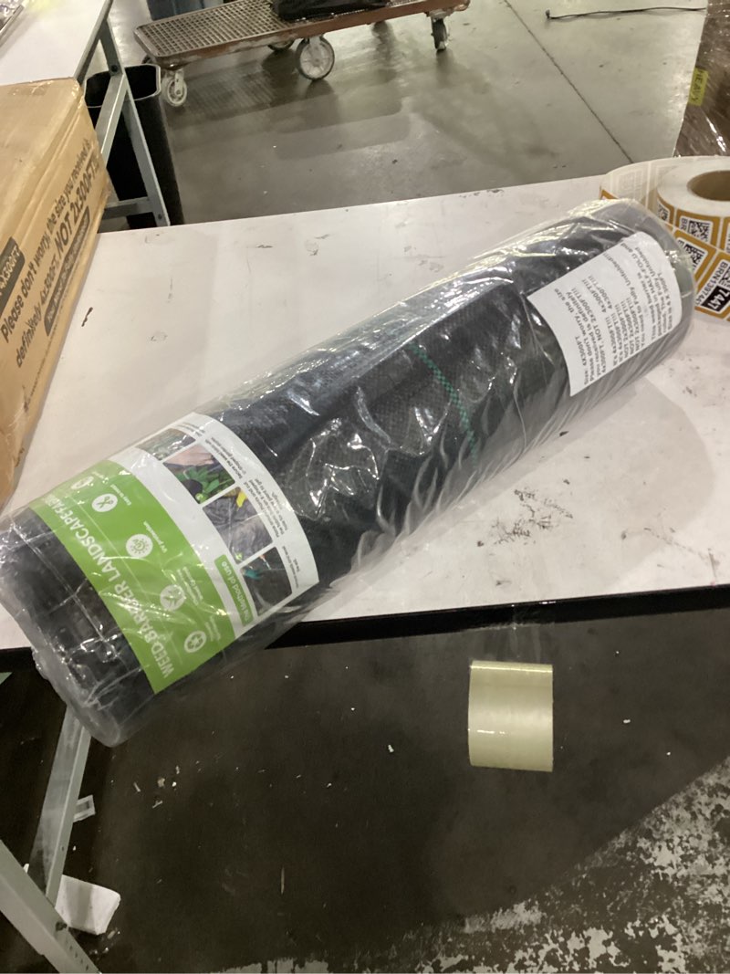 Condition photo showing New/Like New for similar to stock photo weed barrier landscape fabric heavy duty, thicken garden blocker fabric weed mats, weed control garden cloth, woven geotextile fabric for garden beds, underlayment, commercial drivewayi