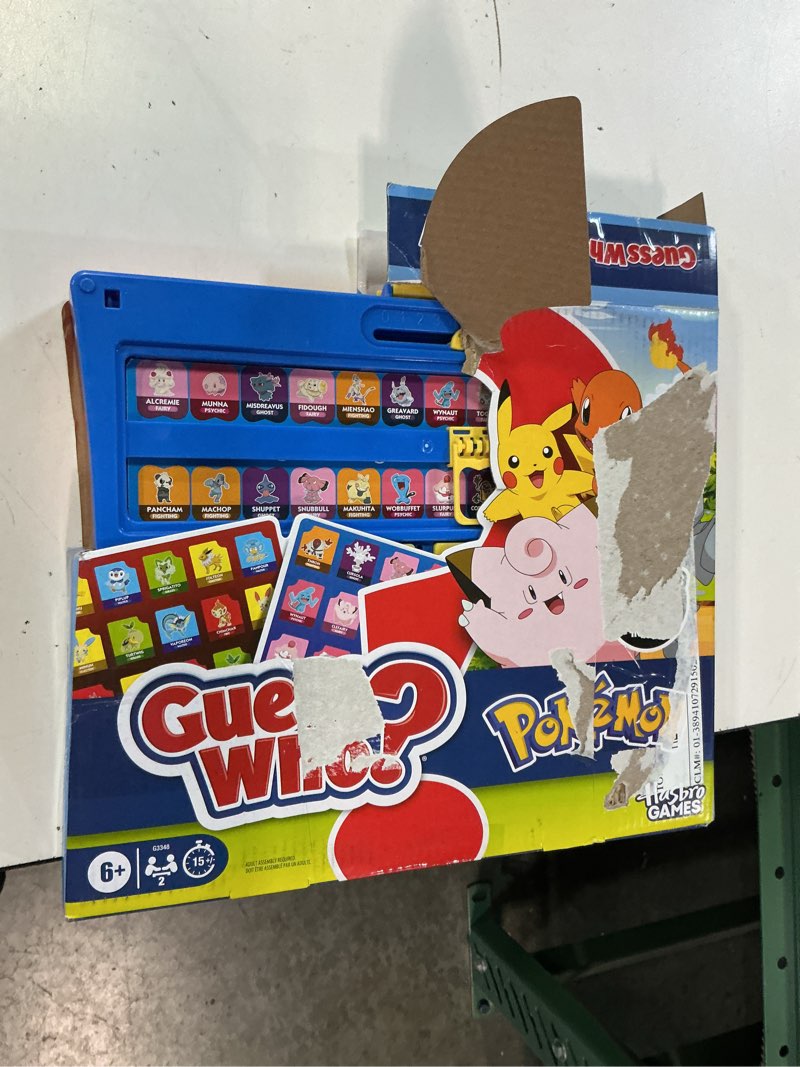 Condition photo showing As Is for guess who? pokémon board games