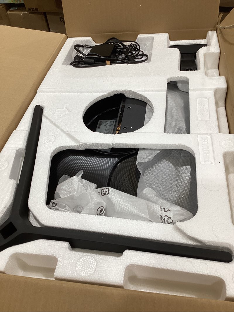 Condition photo showing As Is for samsung 32" odyssey g55c series qhd 1000r curved gaming monitor, 1ms(mprt), hdr10, 165hz, amd radeon freesync, eye care, glare free, sharp resolution ls32cg550enxza 32-inch