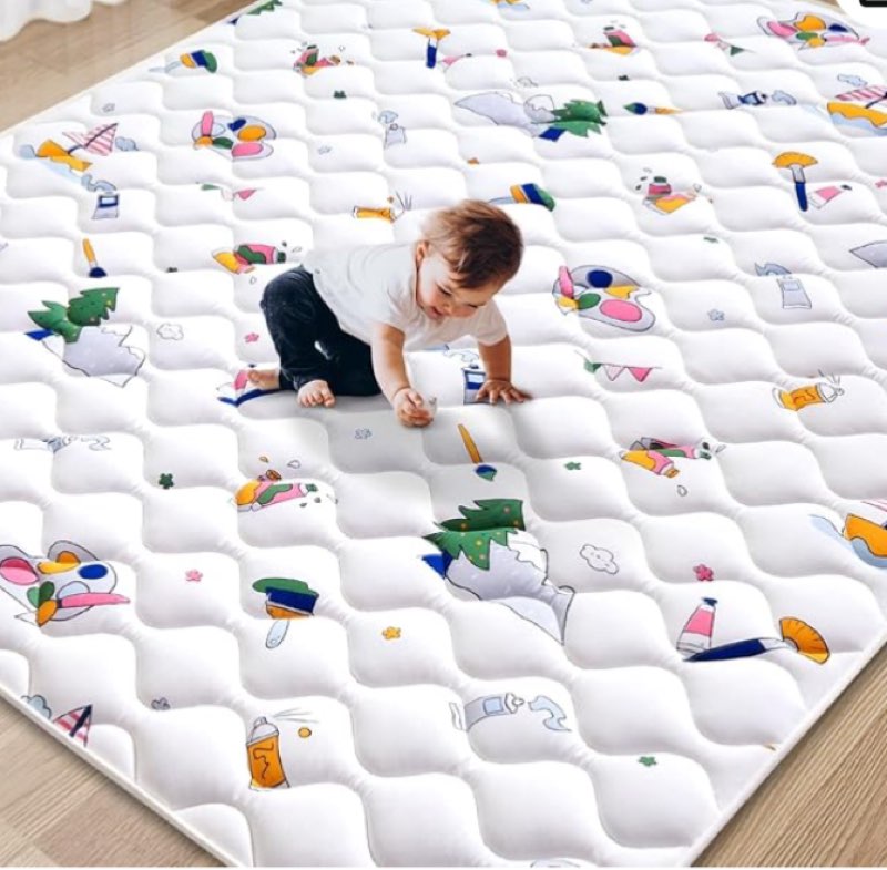 Vibe Bear Baby Play Mat - 71" X 59", Premium Thicker Foam One-Piece Crawling Mat, Extra Large Anti-Slip Activity Playmat for Babies, Toddlers & Infants