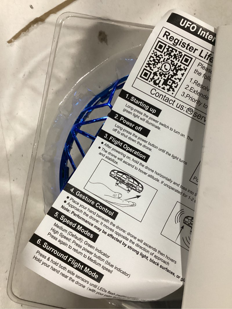 Condition photo showing Good Condition for hand operated drone toy for kids - easy fly hover drone with ai motion sensor, rechargeable drones for kids 8-12 & 6-8, safe mini quadcopter with auto hover, 360 flip/roll, perfect boys girls drones for age 4-6-8-12 birthday gifts blue