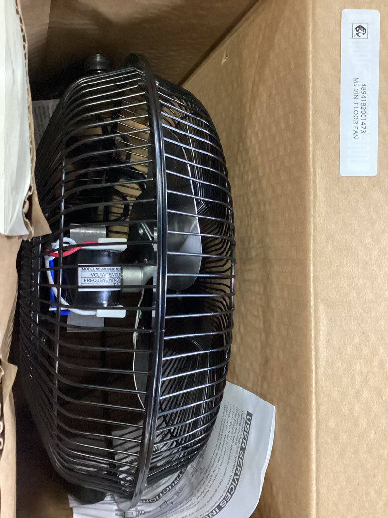Condition photo showing Good Condition for mainstays 9 in high velocity floor fan wall mount black