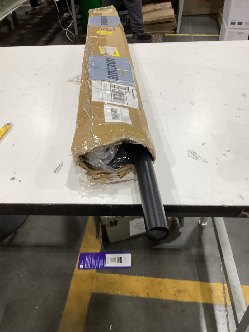 Condition photo showing As Is for zocone tension curtain rod 51-128 in (4.25-10.5ft), shower curtain rod no drilling for bathroom, outdoor curtain rods for patio, adjustable spring shower rod room divider closet rod, never rust, black black 51-128 inches