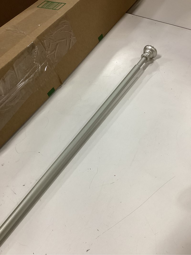 Condition photo showing As Is for Kenney Chelsea Ball End Window Curtain Rod, Adjustable Curtain Rod for Windows 28 to 48 Inches, Extendable Curtain Rod Set, Brushed Nickel