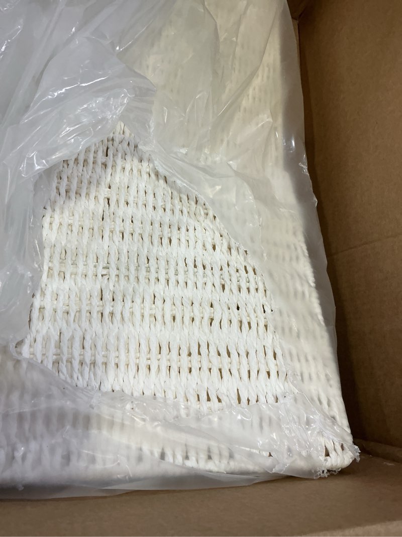 Condition photo showing Good Condition for vagusicc wicker storage basket, set of 2 hand-woven wicker baskets for organizing, foldable cube storage basket bins, 13 inch large wicker storage baskets for shelves & decor, white (13''x13''x13'') white 13'' x 13'' x 13''