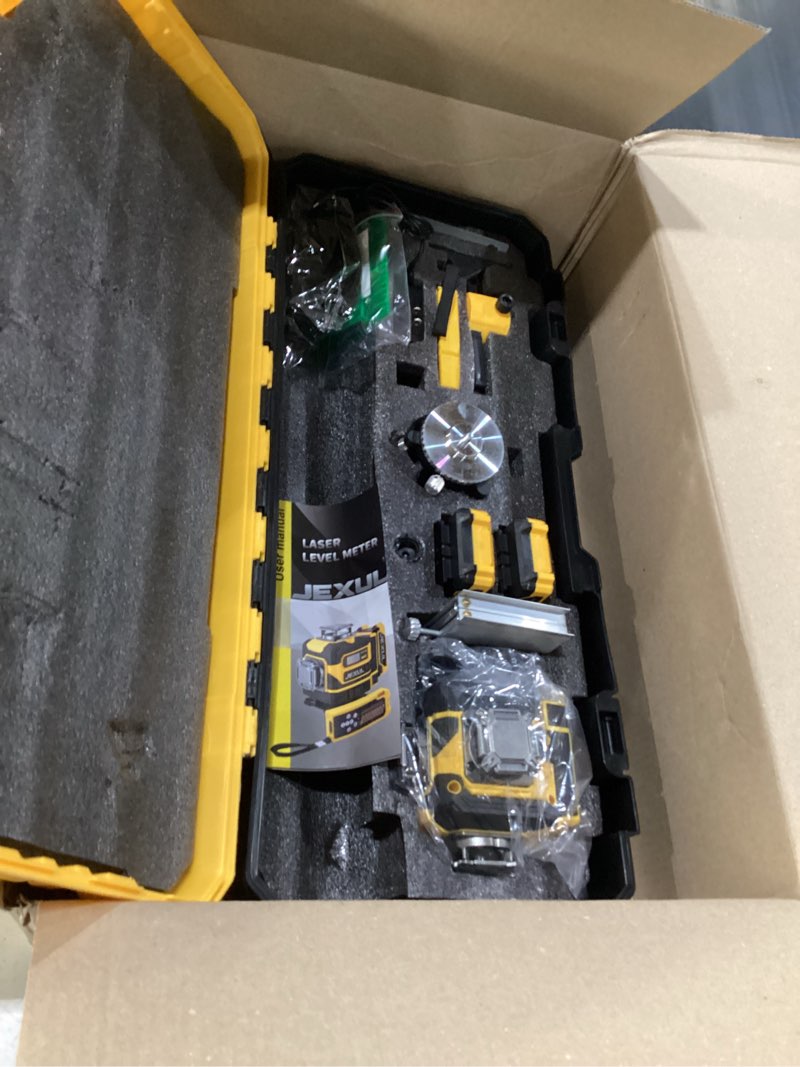 Condition photo showing As Is for auto-tracking 4d 16 line laser level motorized 360° | remote receiver (use distance limit > 10ft) self-leveling kit with 59" tripod for home tiling, ceiling & auto repair (<1mw)