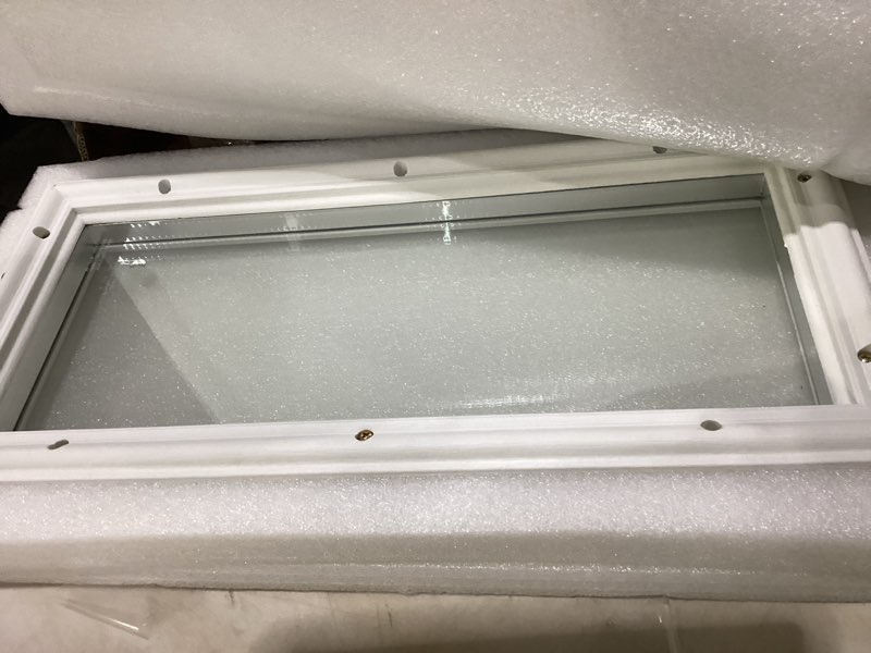 Condition photo showing Good Condition for pushglossy 7'' x 18'' entry door glass insert with low-e clear glass white exterior front door window inserts replacement kit for home improvement 1 lite 7 x 18