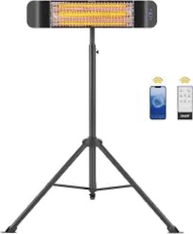 pasapair electric patio heater - smart infrared indoor heater 24h timer with app control - wall moun