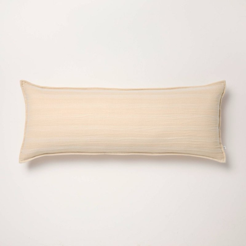 14"x36" tonal stripe oblong throw pillow tan - hearth & hand™ with magnolia