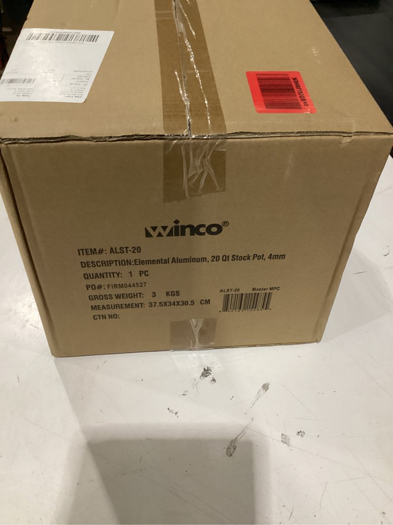 Condition photo showing New/Like New for winco alst-20 elemental 20 quart aluminum stock pot