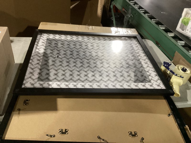 Condition photo showing As Is for Abtgt 22x28 Picture Frame Set of 3, Display Pictures 18x24 with Mat or 22x28 without Mat, Poster Frame for Wall Mounting Display, Black Black 22x28