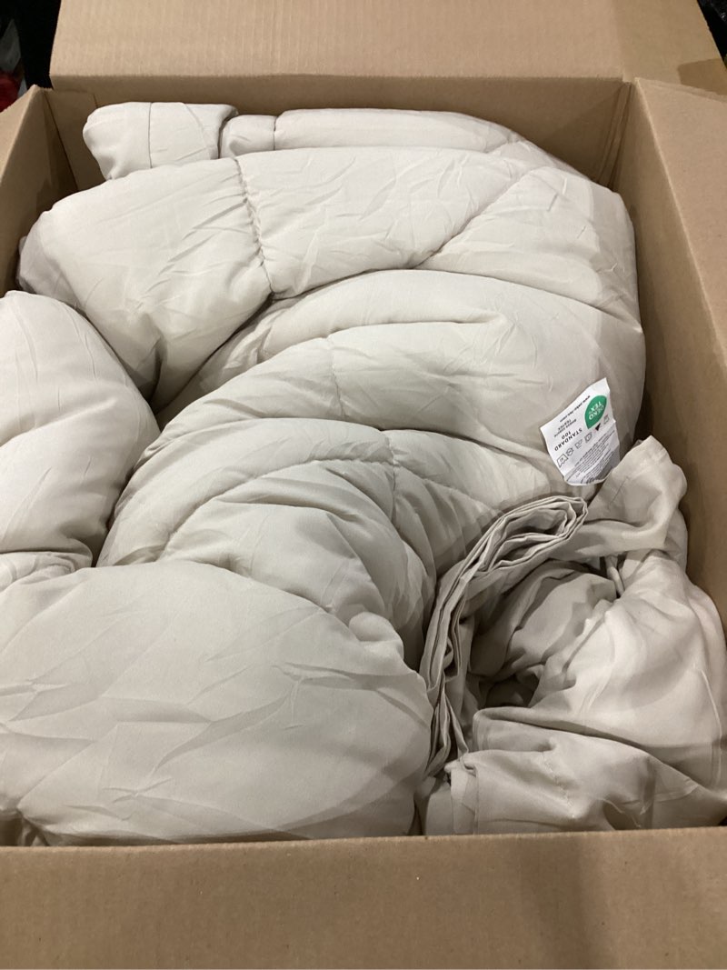 Condition photo showing As Is for incomplete cozylux king size comforter set linen - 7 pieces bed in a bag king, luxury soft bed set for all seasons, bedding set with down alternative comforter, sheets, pillowcases & shams linen king