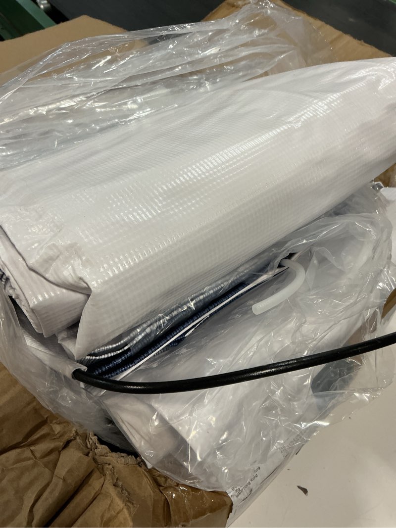 Condition photo showing Good Condition for rv awning fabric replacement 19.5oz heavy-duty vinyl, 18ft(fabric17'2") camper awning fabric, weatherproof, uv-resistant, cold-crack tested, fit for rvs, travel trailers, ocean blue fade ocean blue fade 18ft(fabric17'2")