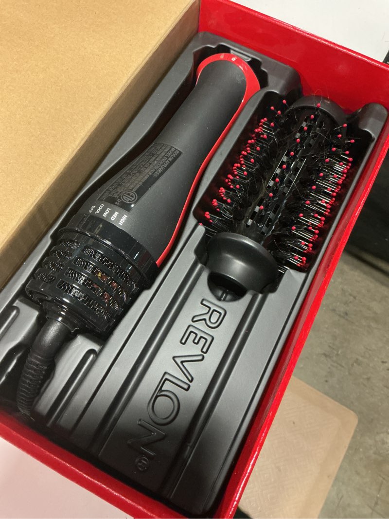 Condition photo showing As Is for revlon one step volumizer plus hair dryer and styler | more volume, less damage, and more styling control for easy and fast salon-style blowouts, plus travel friendly (black) black red 2.0 volumizer plus