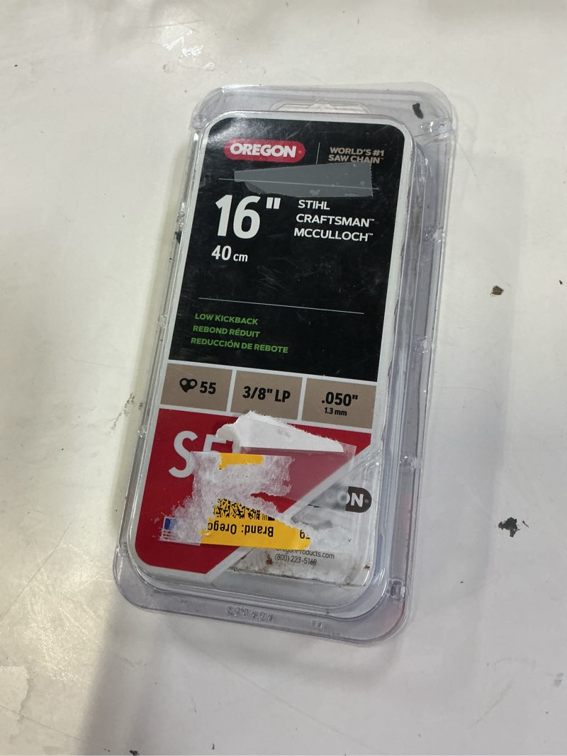 Condition photo showing Good Condition for oregon s55 chainsaw chain for 16 in. bar, fits mcculloch, stihl, craftsman, wen, poulan and more