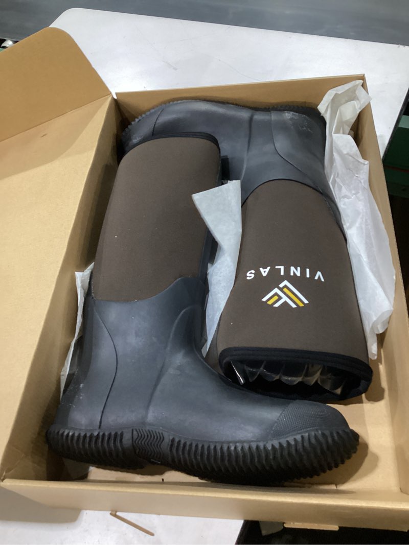 Condition photo showing New/Like New for vinlas rubber muck boots for men, durable neoprene hunting boots, mens waterproof rain boot