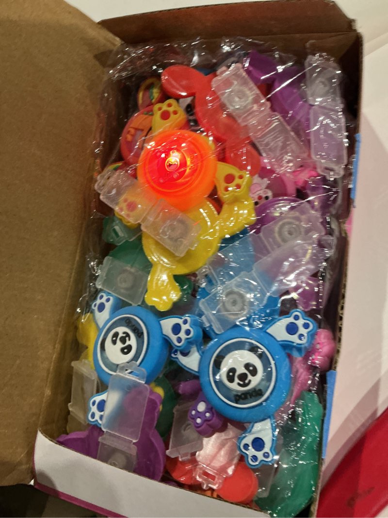 Condition photo showing Good Condition for shyling valentines day gifts for kids - 24 pack valentines day cards for kids school with led light up fidget spinner slap, valentines party favors glow toys for kids classroom prize exchange.