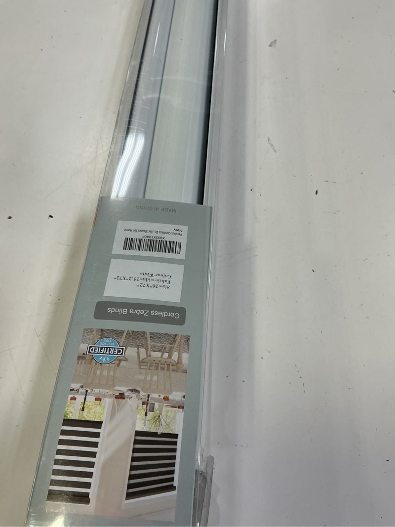 Condition photo showing Good Condition for persilux cordless zebra blinds for windows, free-stop room darkening window blinds (26" w x 72" h, white) light control for day and night, privacy protection window treatments roller shades for home 26"w x 72"h white