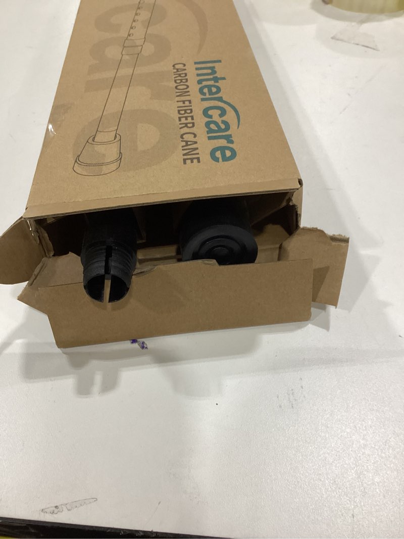 Condition photo showing As Is for Walking Cane for Men for Stability, Walking Canes with Light,Adjustable Quad Canes for Men with Two Replacement Bases, Ultralight Carbon Fiber Walking Canes for Seniors Balance,Only 0.3kg Carbon Fiber Cane With Light