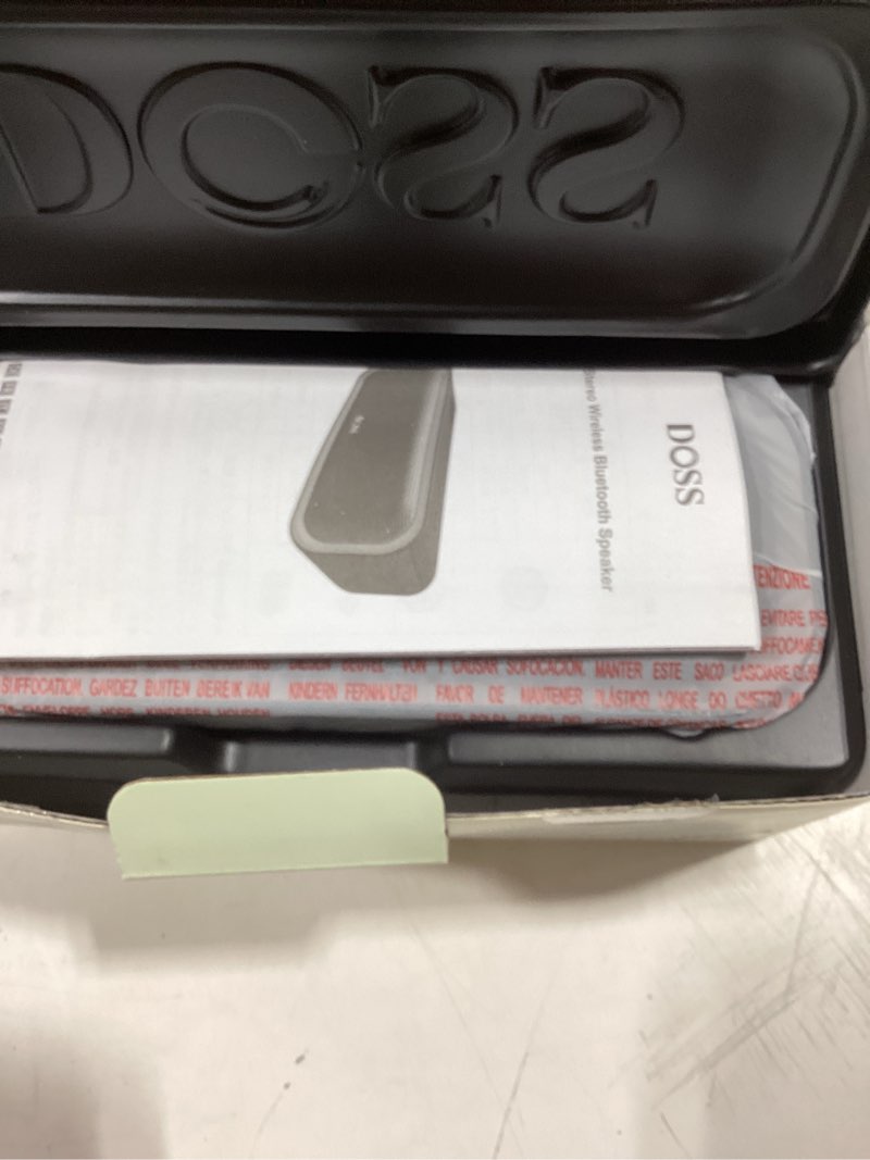 Condition photo showing Good Condition for doss soundbox pro bluetooth speaker, 20w stereo sound, active extra bass, 20h playtime, multi-colors lights, tws pairing, ipx6 waterproof for garden, hiking, camping, outdoor, party-black