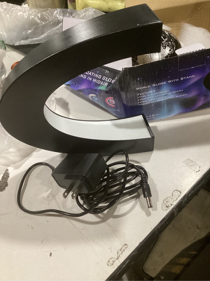 Condition photo showing Good Condition for mokoqi magnetic levitating globe with led light, cool tech gift for men father boys and girls , birthday gifts for kids, floating globes world desk gadget decor in office home/display frame stand black