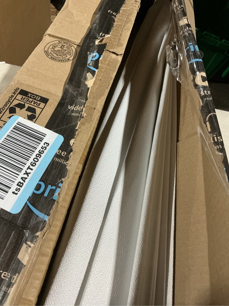 Condition photo showing As Is for LazBlinds Cordless Roman Shades for Windows, Light Filtering Thermal Insulated Window Blinds, Lightweight Fabric Blinds for Indoor Windows, 26" W x 60" H, White Light Filtering - White 26" W x 60" H