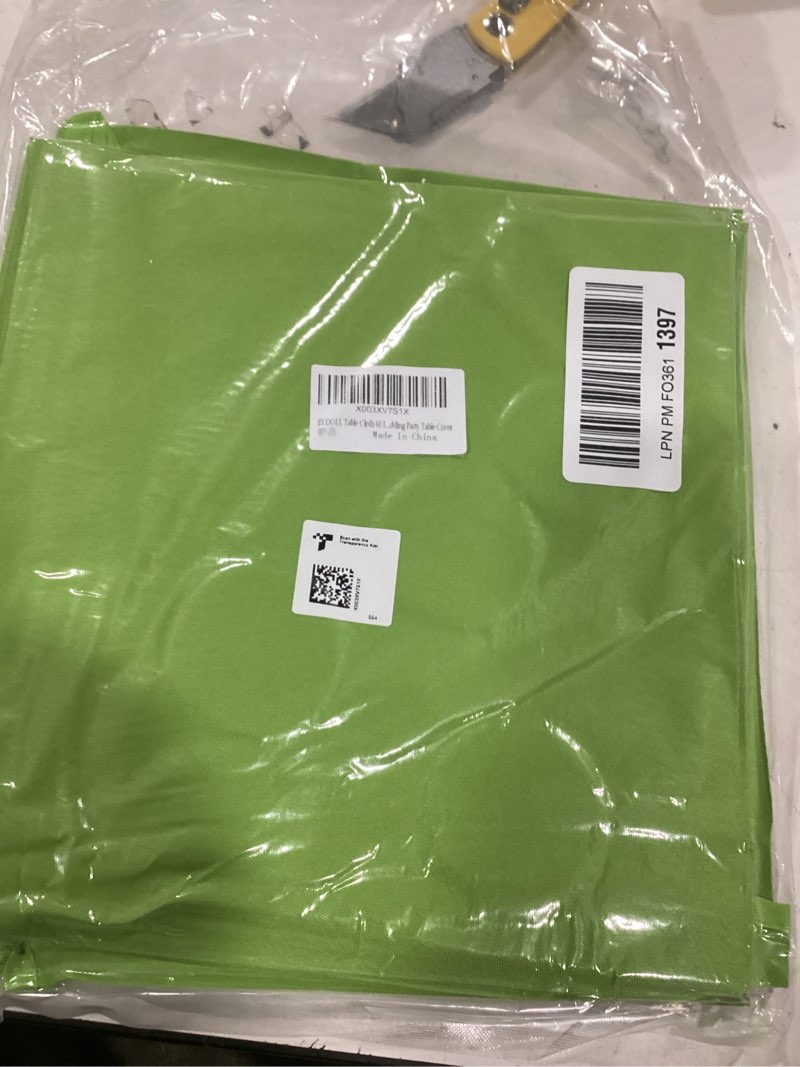 Condition photo showing New/Like New for bydoll table cloth round 60 inch tablecloth fits max50 inch diameter top,apple green washable outdoor winkle and stain resistant spillproof polyester tablecloths for round tables party cover 60" (round) apple green