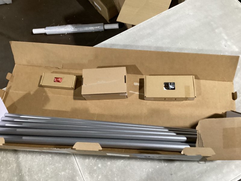 Condition photo showing Good Condition for 1 Inch Silver Double Curtain Rods for Windows 66 to 120 Inches(5.5-10ft), USFOOK Adjustable Heavy Duty Drapery Rods, Telescoping Dual Curtain Rod with Translucent Finials, Wall Mounted 66-120" Silver