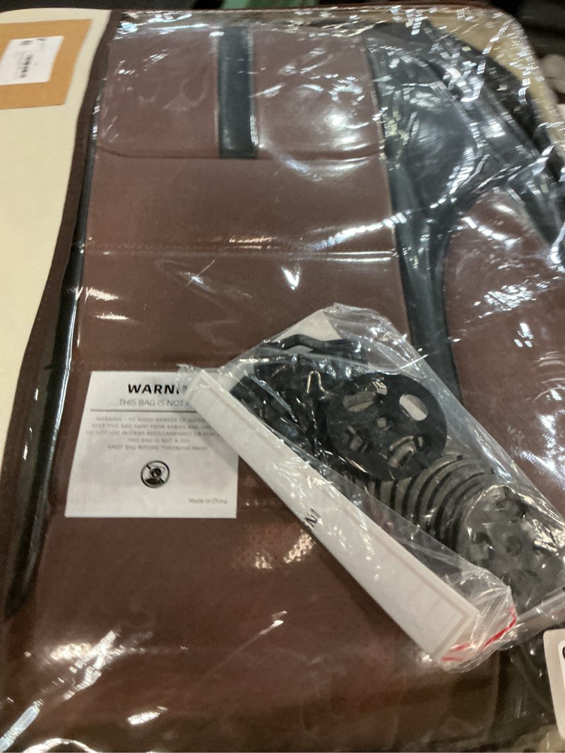 Condition photo showing New/Like New for freesoo black brown car seat covers full set - faux nappa leather seat covers for cars, with front seatbelt pads, ultra waterproof cushion protectors fit for most 5 seats sedans suv trucks pick-ups black brown full set - 5 seats