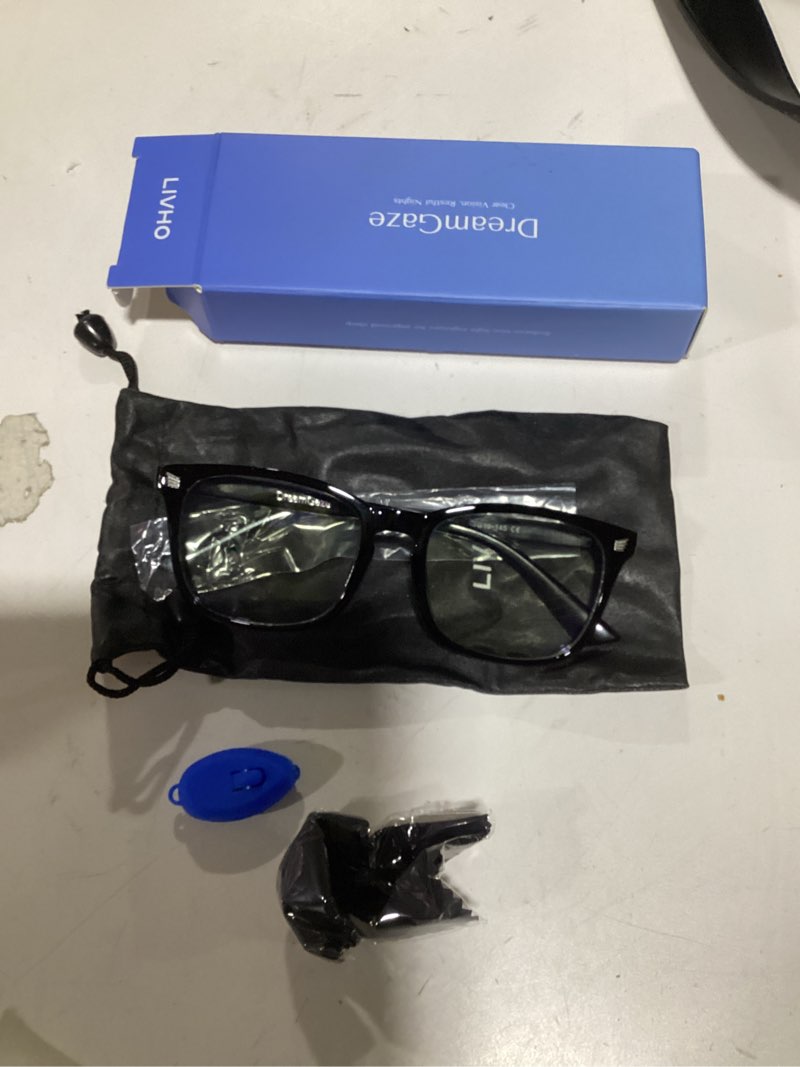 Condition photo showing New/Like New for livho DreamGaze Blue Light Blocking Glasses for Better Sleep - Night Driving Premium Computer Blockers for Man and Woman Black Clear