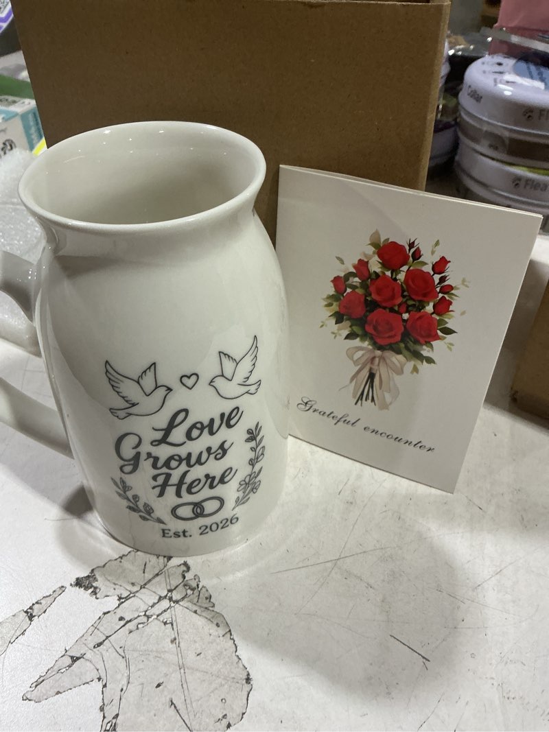 Condition photo showing New/Like New for Wedding Gifts for Couples 2026: Love Grows Here & Rings Design - Home Decor Accents for Newlyweds