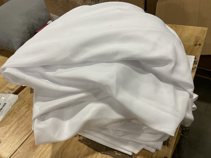 Condition photo showing Good Condition for 8 pack white round tablecloth 120 inch white table cloth stain and wrinkle resistant reusable and washable polyester fabric table covers for buffet wedding party and banquet white 8 pack - 120 inch round