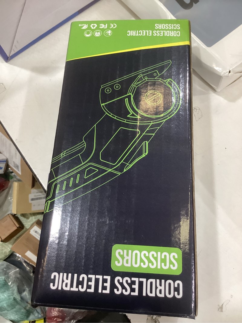 Condition photo showing New/Like New for 4v rechargeable rotary cordless electric scissors ( purple ) part number?ddjd-gr0115-l119 color?purple model number?ec0601 size?large unit count?3.0