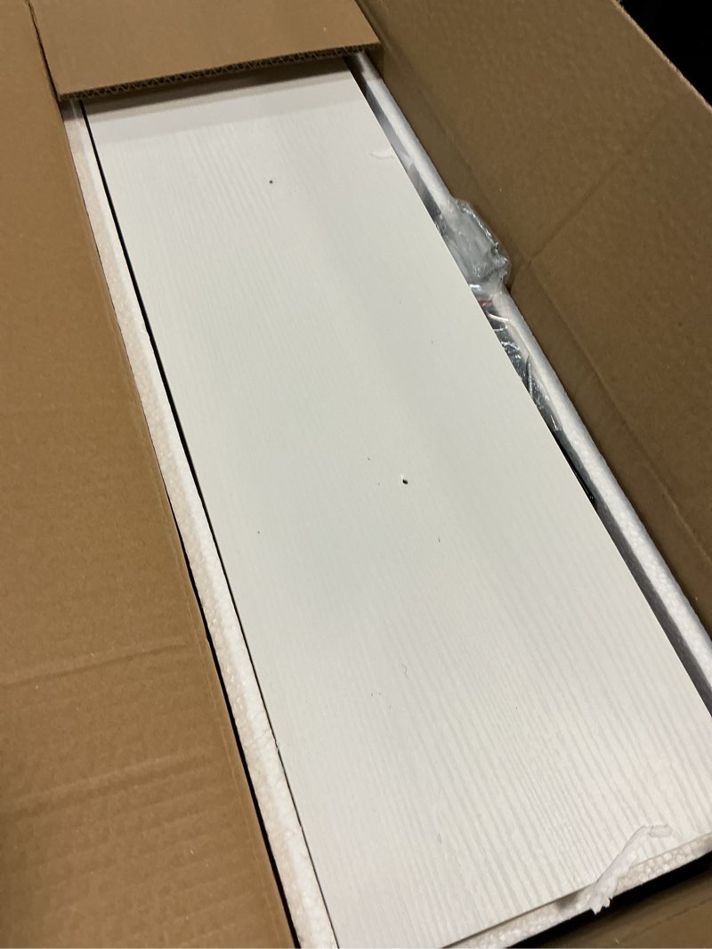 Condition photo showing Good Condition for floating shelves for wall, bathroom shelves over toilet, wall shelves & book shelf for room, hanging shelf, modern wooden mounted floating shelves, 24x7x1.5 in (white, set of 3) white 24"(set of 3)