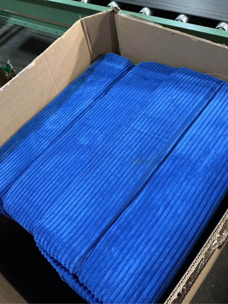 Condition photo showing As Is for jkmax single size folding sofa bed - 4 in 1 convertible sleeper chair - high density memory foam futon couch - foldable bed for living room bedroom (blue) dark blue single