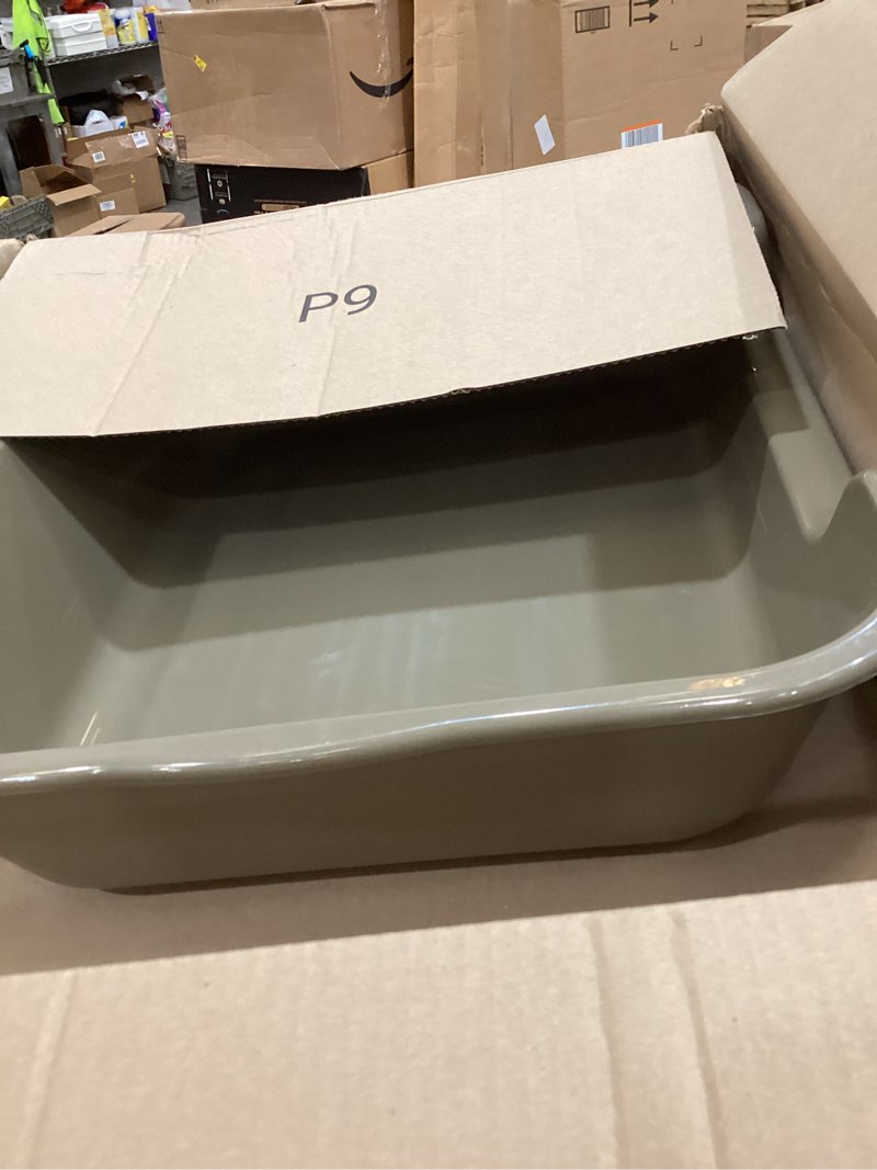 Condition photo showing Good Condition for 1 pack extra large dog litter box pan tray (abs material), low entry jumbo senior litter boxes for multiple kitten big cats, pet safe indoor dog potty (chocolate, 24" l x 20" w) large (pack of 1) chocolate