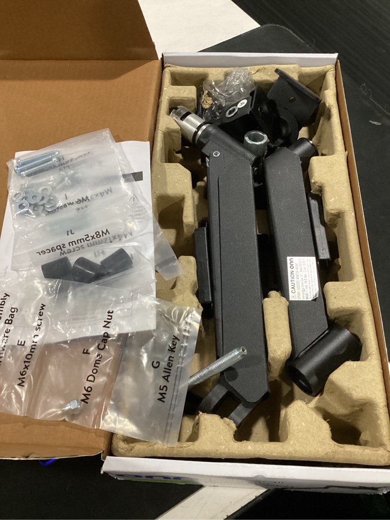 Condition photo showing As Is for onn spring assisted desk mount for 13" to 32" monitors/tvs, 3x load tested, holds up to 19.8 lbs.