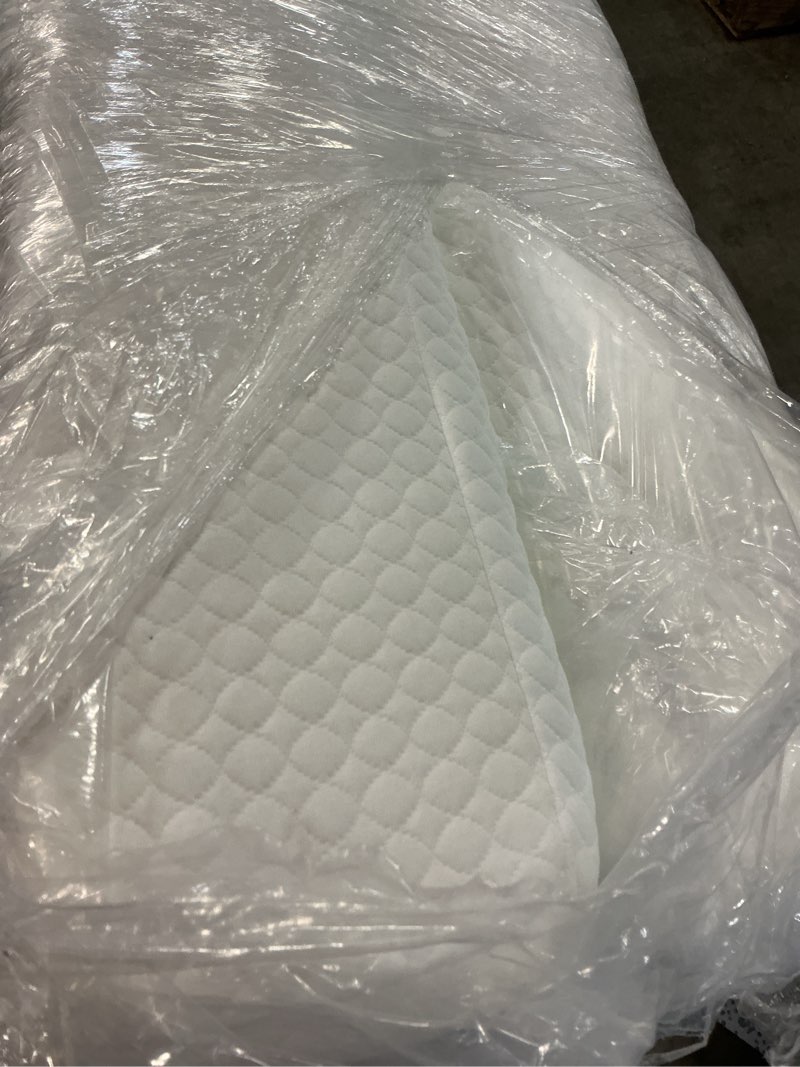 Condition photo showing As Is for fdw | 8 inch twin mattress | medium firm | gel memory foam mattress | white | bed in a box, certipur-us certified | pressure relief, cooling ventilated foam | washable removable cover white twin 8 in