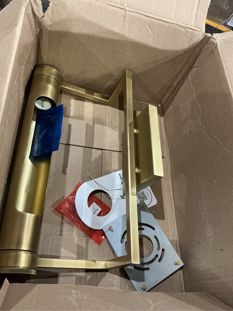 Condition photo showing As Is for 18in picture lights hardwired brass picture light, gold modern picture light for wall, 360°rotatable art light gallery lights, wall sconces for painting display artwork portrait 18 inches brass-3