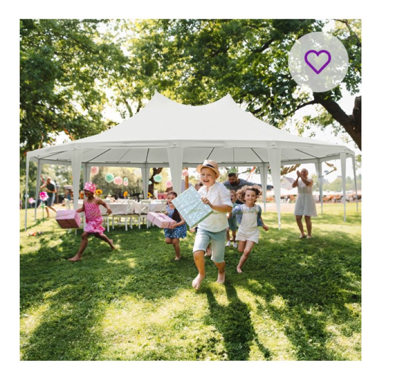 ( incomplete/ box A) 29.5 Ft. W × 23.5 Ft. D Metal Party Tent
