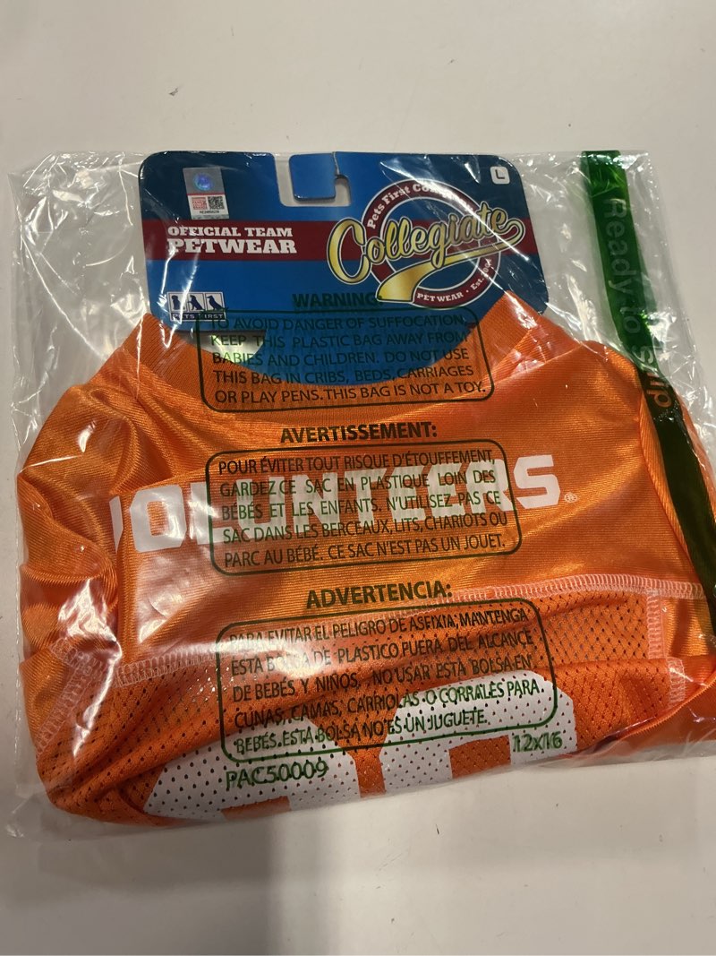 Condition photo showing New/Like New for Pets First NCAA TENNESSEE VOLUNTEERS DOG Jersey, Large. BEST Football/Basketball Pet Outfit for the die-hard fans of the TENNESSEE VOLUNTEERS College Sports Team. (TN-4006-LG) Tennessee Volunteers Large