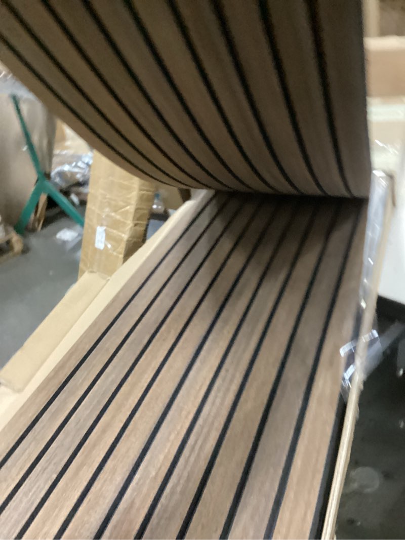 Condition photo showing Good Condition for Acoustic Peel & Stick Wall Panels 8 Pack - Soundproof 3D Wood Slat Paneling for Walls/Ceilings (Dark Walnut)
