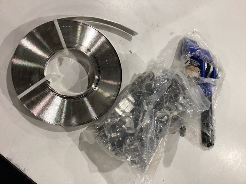 Condition photo showing New/Like New for Steel Strapping Banding Coil Kit - Packaging Banding Tool - Tensioner&Cutter, 3/4" * 100Ft S304 Banding Coil, 100pcs Steel Buckles, Full Strapping Solution for High Tensile Heavy Duty Packaging